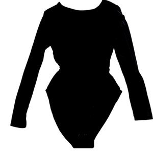 Cuddl Duds Body Suit Black Long Sleeve with Two Snaps L NWOT